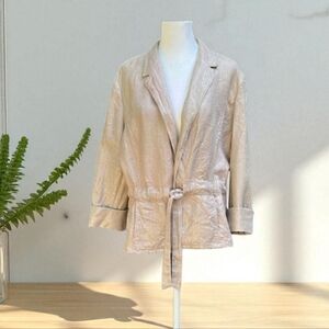 Dana Buchman Cream Belted Blazer